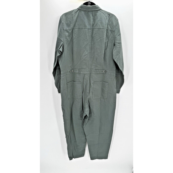 OUTERKNOWN Jumpsuit Women XL Green Long Sleeve NEW Organic Cotton Linen - Picture 3 of 8